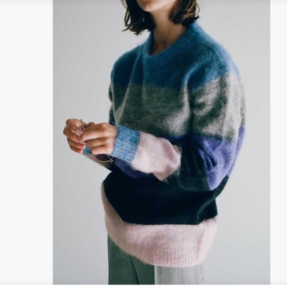 Acne Studios Albah Mohair Blend Striped Sweater XS - Picture 7 of 7